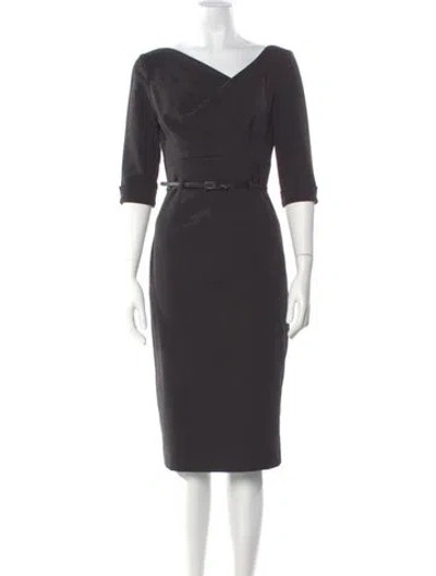 Pre-owned Black Halo Nylon Knee-length Dress In Gray