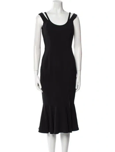 Pre-owned Black Halo Nylon Midi Length Dress In Black