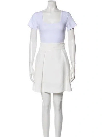 Pre-owned Black Halo Nylon Pleated Accents Skirt Set In Neutral