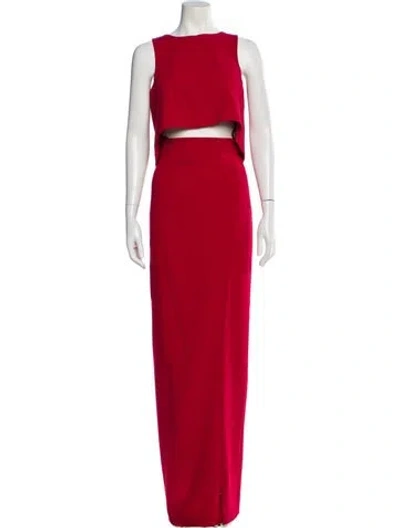 Pre-owned Black Halo Nylon Skirt Set In Red
