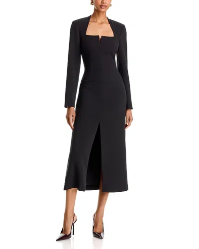 Black Halo Nymeria Long Sleeve Midi Dress In Black