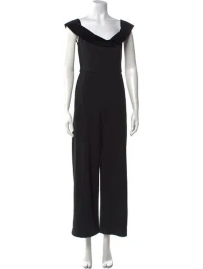Pre-owned Black Halo Off-the-shoulder Jumpsuit In Black