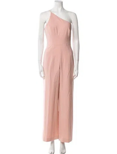 Pre-owned Black Halo One-shoulder Jumpsuit In Pink