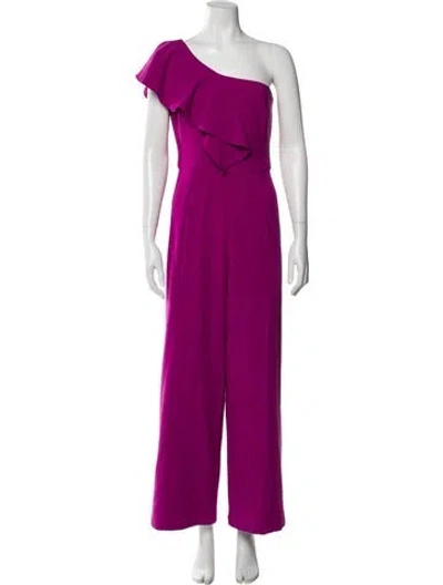 Pre-owned Black Halo One-shoulder Jumpsuit In Purple