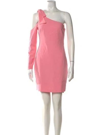 Pre-owned Black Halo One-shoulder Mini Dress In Pink