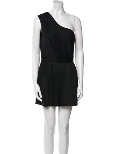 Pre-owned Black Halo One-shoulder Romper In Black