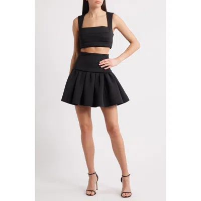 Black Halo Pamina Crop Top & Skater Miniskirt Set