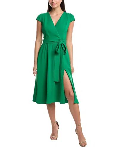 Black Halo Pandora Wrap Front Midi Dress In Clover