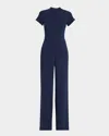 Black Halo Patel Seamed Straight-leg Jumpsuit In Pacific Blue