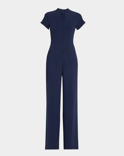 Black Halo Patel Seamed Straight-leg Jumpsuit In Pacific Blue