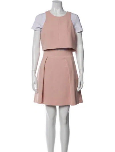 Pre-owned Black Halo Pleated Accents Skirt Set In Pink