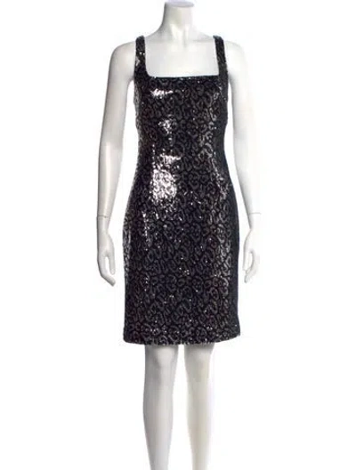 Pre-owned Black Halo Printed Mini Dress W/ Tags In Black