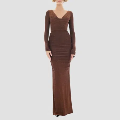Black Halo Rafaela Maxi Dress In Brown