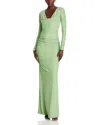 Black Halo Rafaela Cowl-neck Shimmer Column Gown In Pearidise