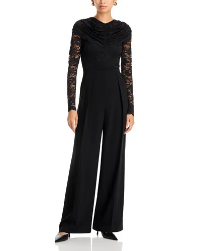 Black Halo Raven Lace Bodice Cape Back Jumpsuit In Black