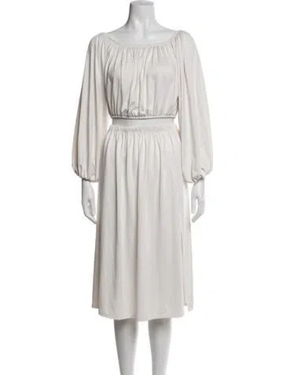 Pre-owned Black Halo Ruffle Embellishment Skirt Set In White