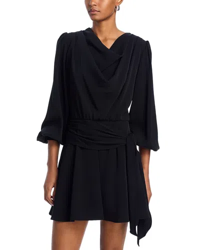 Black Halo Russel Draped Dress In Black