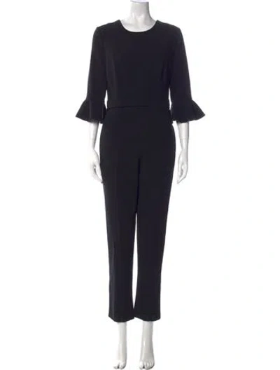 Pre-owned Black Halo Scoop Neck Jumpsuit In Black