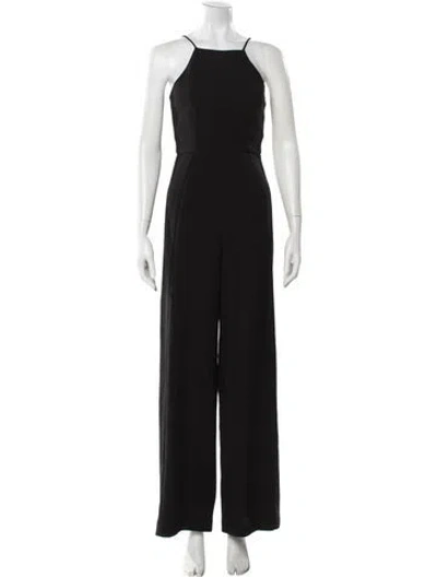 Pre-owned Black Halo Scoop Neck Jumpsuit In Black