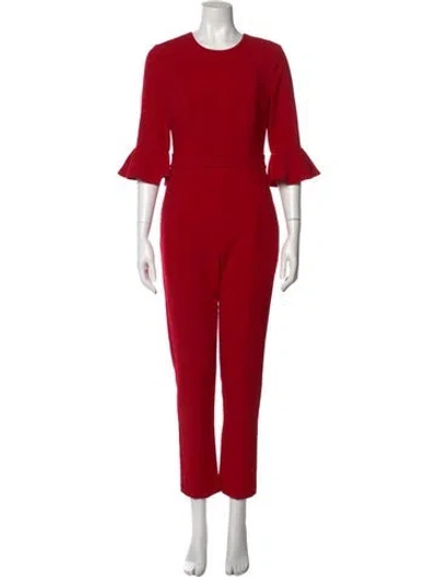 Pre-owned Black Halo Scoop Neck Jumpsuit In Red