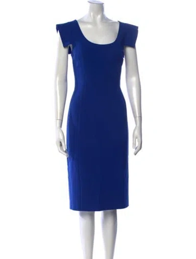 Pre-owned Black Halo Scoop Neck Knee-length Dress In Blue