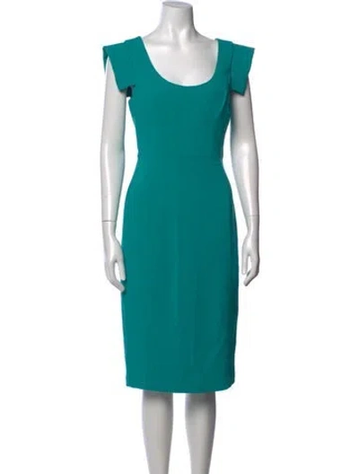 Pre-owned Black Halo Scoop Neck Knee-length Dress In Blue