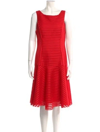 Pre-owned Black Halo Scoop Neck Knee-length Dress In Red