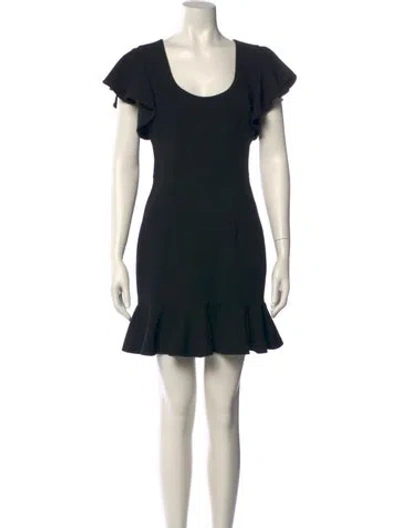 Pre-owned Black Halo Scoop Neck Mini Dress In Black