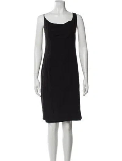 Pre-owned Black Halo Scoop Neck Mini Dress In Black