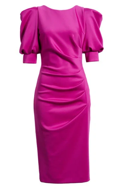 Black Halo Scuba Crepe Cocktail Dress In Berry Plum