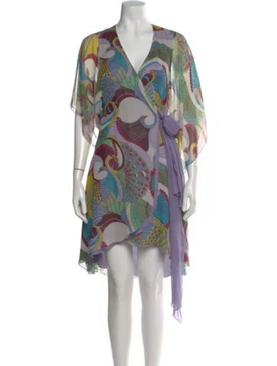 Pre-owned Black Halo Silk Mini Dress In Multi