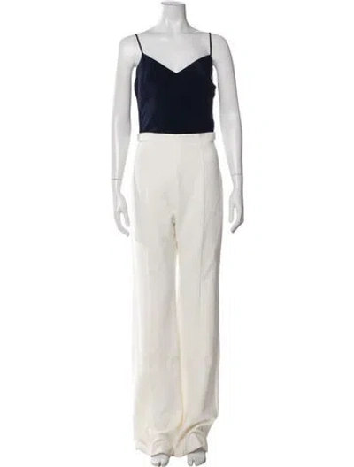 Pre-owned Black Halo Silk V-neck Jumpsuit