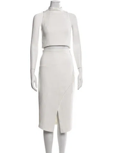 Pre-owned Black Halo Skirt Set In White
