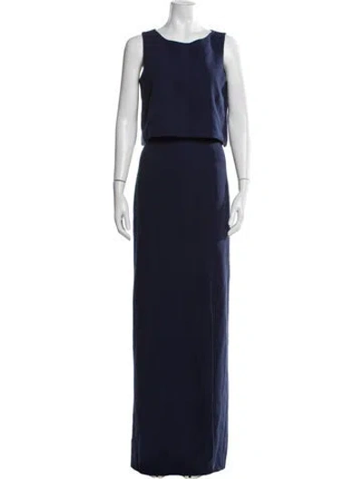 Pre-owned Black Halo Skirt Suit In Blue