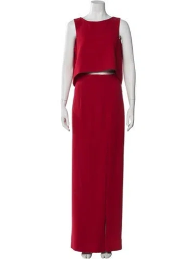 Pre-owned Black Halo Skirt Suit In Red