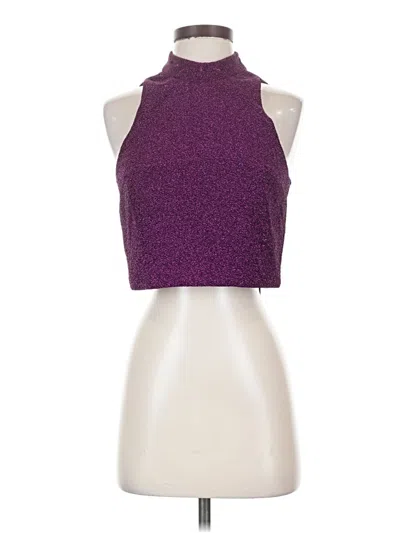 Black Halo Sleeveless Top Purple Halter Neckline Tops