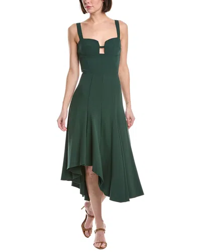 Black Halo Sorelle Asymmetric Midi Dress In Green
