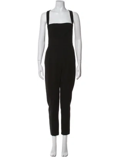 Pre-owned Black Halo Square Neckline Jumpsuit In Black
