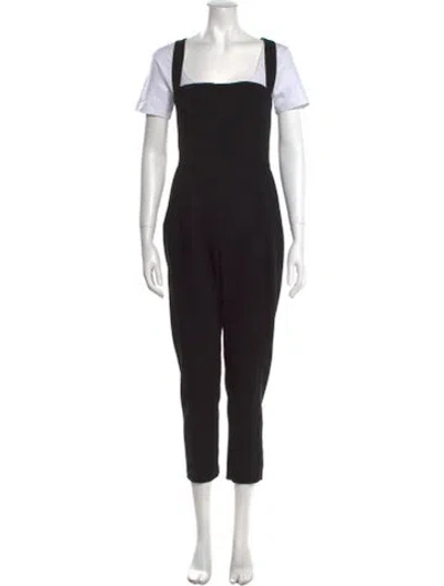 Pre-owned Black Halo Square Neckline Jumpsuit In Black