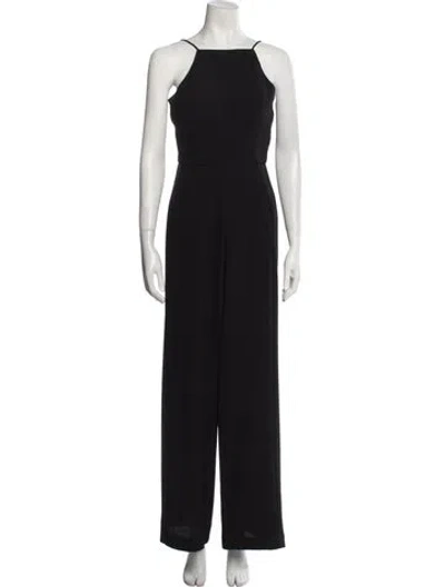 Pre-owned Black Halo Square Neckline Jumpsuit In Black