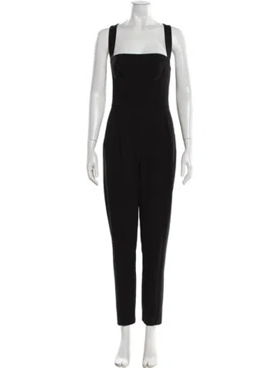 Pre-owned Black Halo Square Neckline Jumpsuit In Black