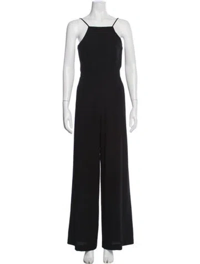 Pre-owned Black Halo Square Neckline Jumpsuit In Black