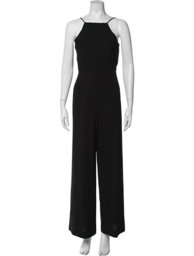 Pre-owned Black Halo Square Neckline Jumpsuit In Black
