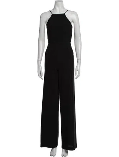 Pre-owned Black Halo Square Neckline Jumpsuit In Black