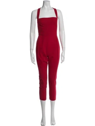 Pre-owned Black Halo Square Neckline Jumpsuit W/ Tags In Red