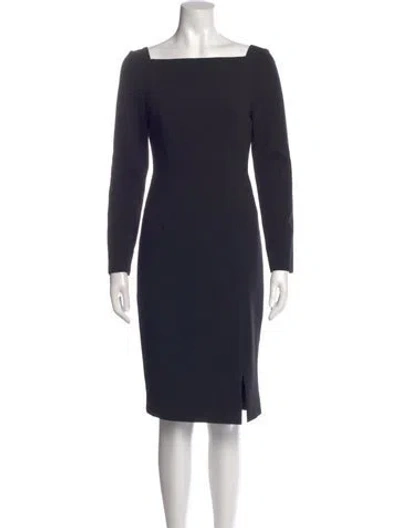 Pre-owned Black Halo Square Neckline Knee-length Dress In Blue