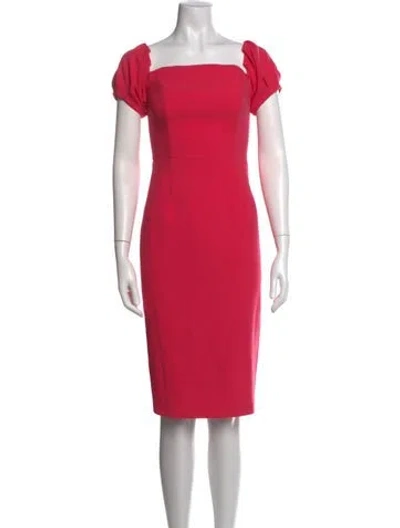 Pre-owned Black Halo Square Neckline Knee-length Dress In Pink