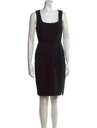 Pre-owned Black Halo Square Neckline Mini Dress In Black