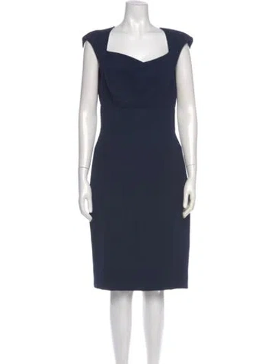 Pre-owned Black Halo Square Neckline Mini Dress In Blue