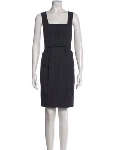 Pre-owned Black Halo Square Neckline Mini Dress In Blue